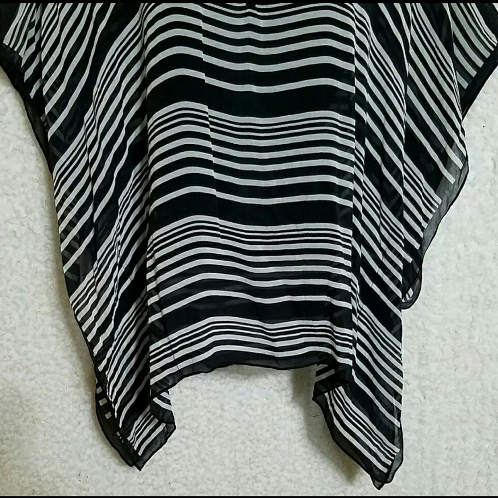 NWOT Talbots Silk Chiffon V Neck Poncho Sheer S/M - Picture 6 of 12